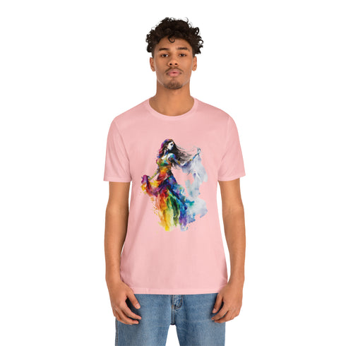 Rainbow Belly Dancer's Pose - Short Sleeve Tee
